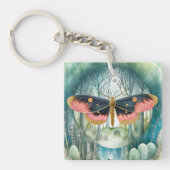 Roze Moth Bos Night Sleutelhanger (Voorkant)