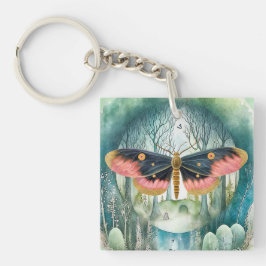 Roze Moth Bos Night Sleutelhanger
