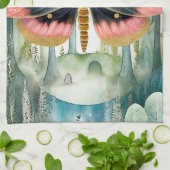 Roze Moth Bos Night Theedoek (Gevouwen)