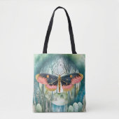 Roze Moth Bos Night Tote Bag (Voorkant)