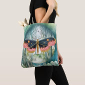 Roze Moth Bos Night Tote Bag (Dichtbij)