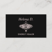 Roze Moth Butterfly Moon Phase Reiki Practitioner Visitekaartje (Voorkant)