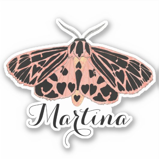 Roze Moth met Naam Sticker (Voorkant)