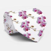Roze moth Orchids op White - Phalaenopsis Stropdas (Opgerold)