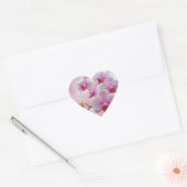 Roze moth Orchids - Phalaenopsis Hart Sticker (Envelop)