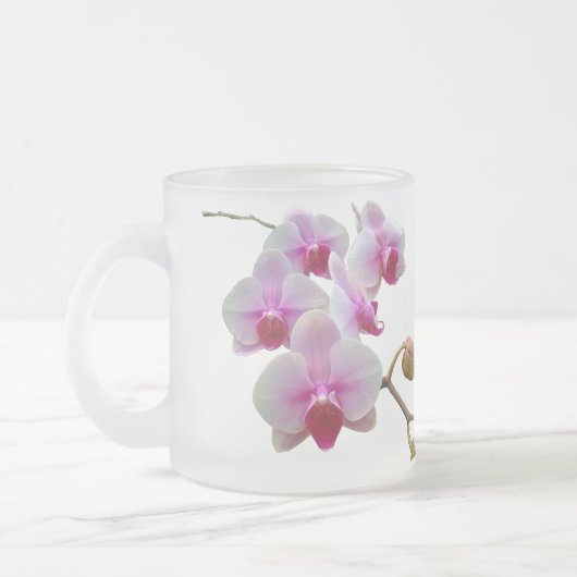 Roze moth Orchids - Phalaenopsis Matglas Koffiemok (Links)