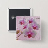 Roze moth Orchids - Phalaenopsis Vierkante Button 5,1 Cm (Voorkant /achterkant)