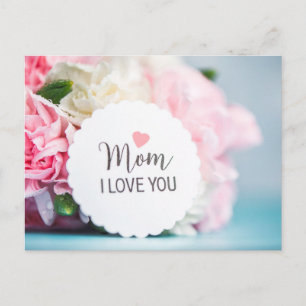 Roze Motherhood Flower Happy Mothers Day Flowers Briefkaart