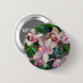 Roze mothorchideeën ronde button 5,7 cm (Voorkant /achterkant)