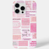 Roze Motivatie Quotes Collage Esthetische Telefoon Case-Mate iPhone Case (Achterkant)