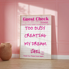Roze Motivatieposter met Bonnetje Poster