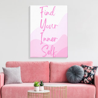 Roze Motiverende Muurkunst – Vind Je Innerlijke Ze Canvas Afdruk