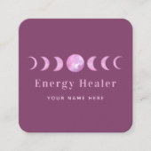 Roze motorfase Lunar Energy Healer Spiritueel Vierkante Visitekaartje (Voorkant)