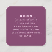 Roze motorfase Lunar Energy Healer Spiritueel Vierkante Visitekaartje (Achterkant)