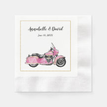 Roze motorfietmonogram Napkin