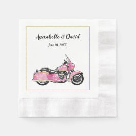 Roze motorfietmonogram Napkin Servet
