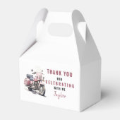 Roze Motorfiets Verjaardagsgevel Box / Favor Box Bedankdoosjes (Voorkant Zijde)