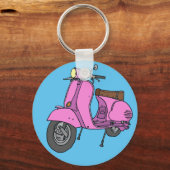 Roze motorscooter sleutelhanger (Voorkant)
