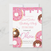 Roze motregen donuts zoet zestien verjaardag kaart (Voorkant)