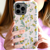 Roze motten en narcissen patroon monogram Case-Mate iPhone case