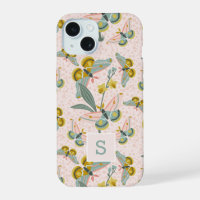 Roze Motten En Narcissen Patroon Monogram