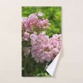 Roze Mountain Laurel Groen Bladeren Badhanddoek Se Bad Handdoek (Handdoek)