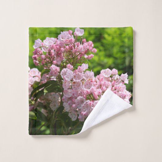 Roze Mountain Laurel Groen Bladeren Badhanddoek Se Bad Handdoek (Wasdoekje)