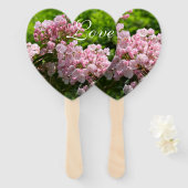Roze Mountain Laurel Wedding Paddle Fan Handwaaier (Voorkant en achterkant)
