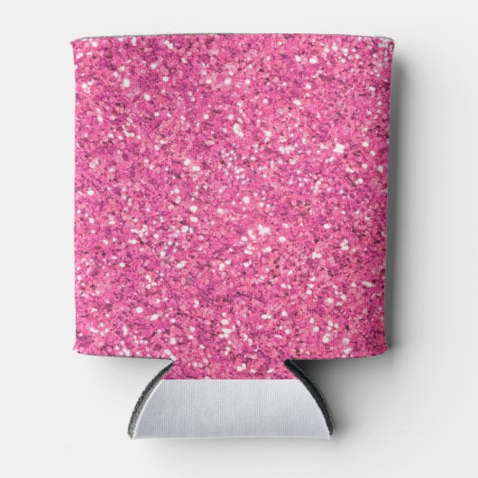 Roze mousserend glitterpatroon blikjeskoeler (Voorkant)