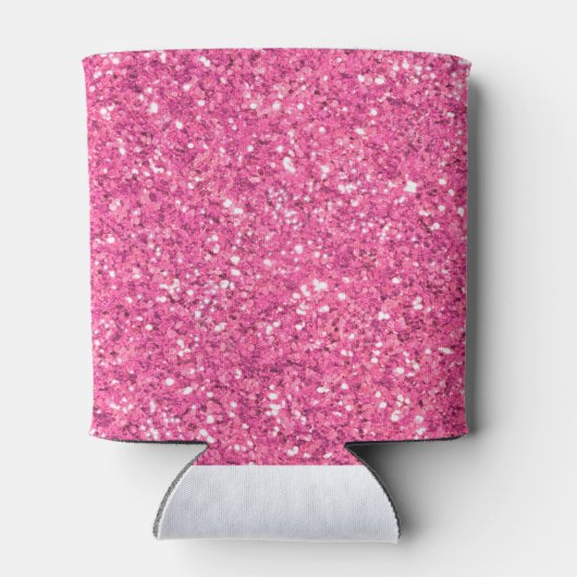Roze mousserend glitterpatroon blikjeskoeler (Achterkant)