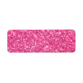 Roze mousserend glitterpatroon etiket (Voorkant)