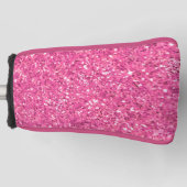 Roze mousserend glitterpatroon golfheadcover (Voorkant)