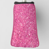 Roze mousserend glitterpatroon golfheadcover (Draai 90)