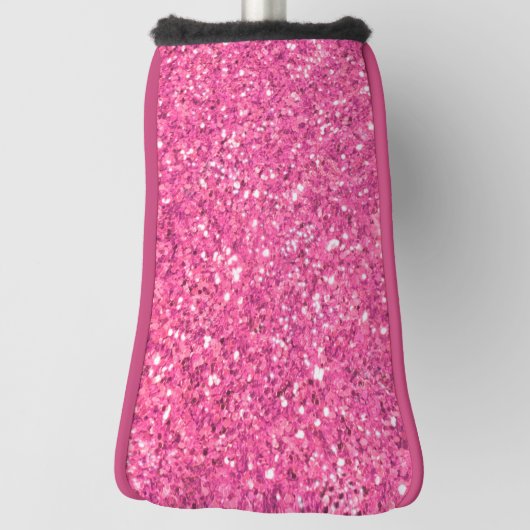 Roze mousserend glitterpatroon golfheadcover (Draai 90)