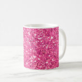 Roze mousserend glitterpatroon koffiemok (Voorkant rechts)