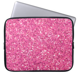 Roze mousserend glitterpatroon laptop sleeve