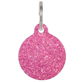 Roze mousserend glitterpatroon pet-ID-label Huisdierpenning