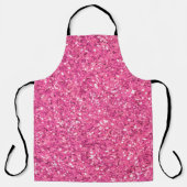 Roze mousserend glitterpatroon schort (Voorkant)