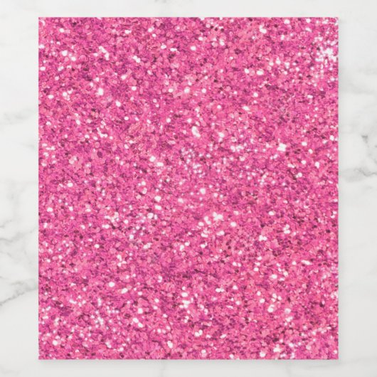 Roze mousserend glitterpatroon wijn etiket (Enkel label)