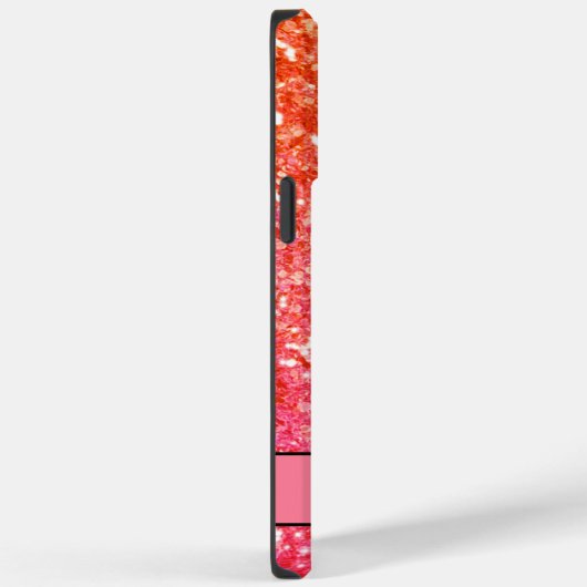 Roze mousserende glitter Flamingo monogrammen Case-Mate iPhone Case (Achterkant / Rechts)