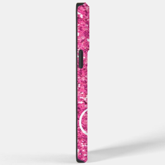 Roze mousserende glitter, monogrammatica Case-Mate iPhone case (Achterkant / Rechts)