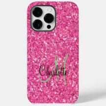 Roze mousserende glitter, monogrammatica
