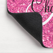 Roze mousserende glitter, monogrammatica muismat (Hoek)