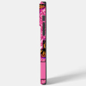 Roze mousserende glitter, oranje roze vlinders Case-Mate iPhone case (Achterkant / Links)