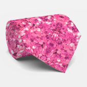 Roze mousserende glitterpatroon stropdas (Opgerold)