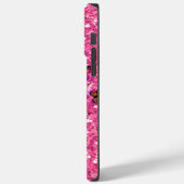Roze mousserende glittervlinders, monogrammatisch Case-Mate iPhone case (Achterkant / Links)
