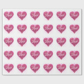 Roze mousserende harsen, liefdesgraffiti-valentijn cadeaupapier (Vlak)