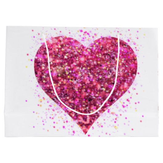 Roze mousserende harsen, liefdesgraffiti-valentijn groot cadeauzakje (Achterkant)