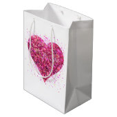 Roze mousserende harsen, liefdesgraffiti-valentijn medium cadeauzakje (Achterkant Gekanteld)