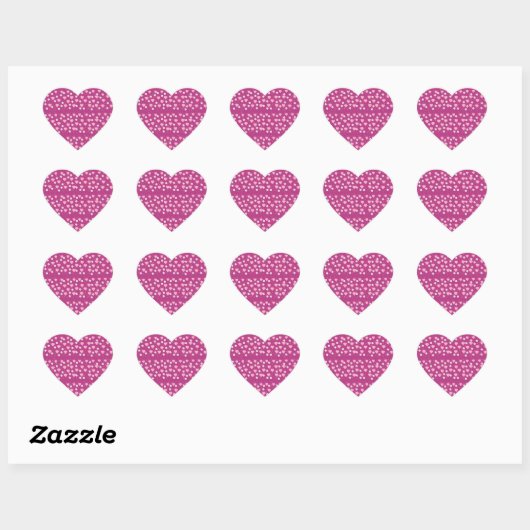 Roze mousserende harten Sticker (Vel)